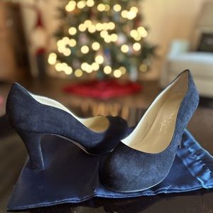 Platform leather heels - perfect condition. Black suede.